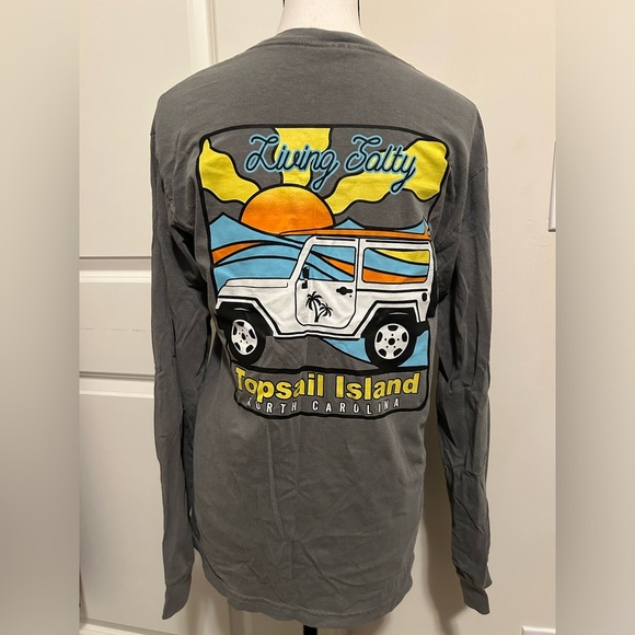 Comfort Colors Tops - topsail Island beach jeep long sleeve tshirt